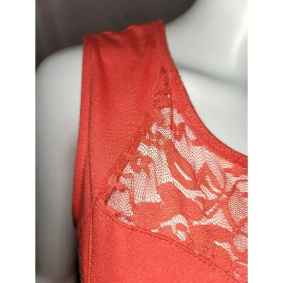 Soprano Bodycon Pink Grapefruit Dress w/ Lace- Size Medium - Picture 6 of 9